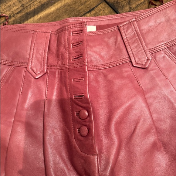 Red Leather Pants - Picture 2 of 7